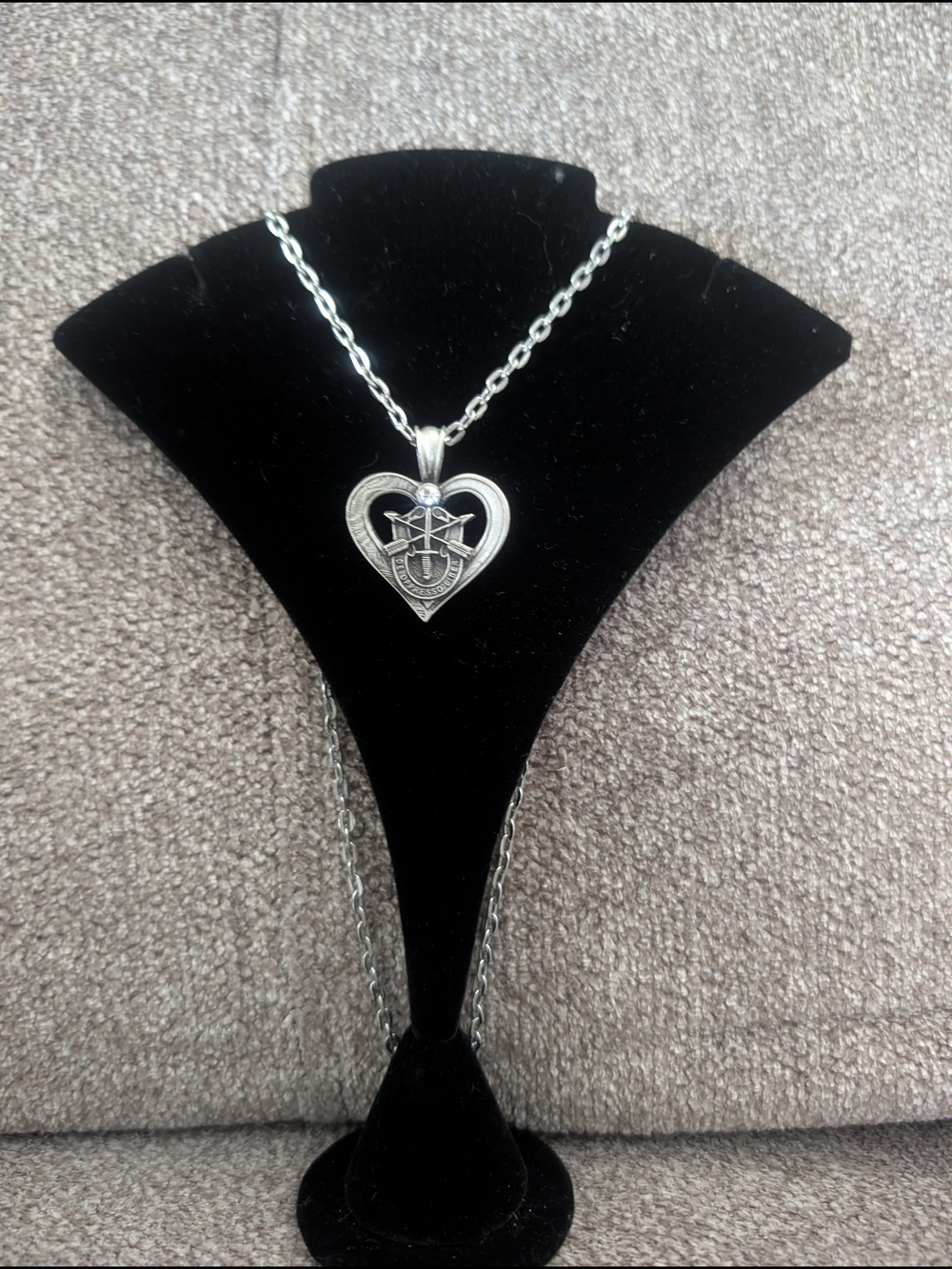 Special Forces Silver Heart Pendant Necklace